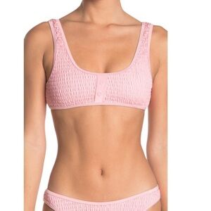 Kendall + Kylie Pink Henley Bikini Top And Bottom Set